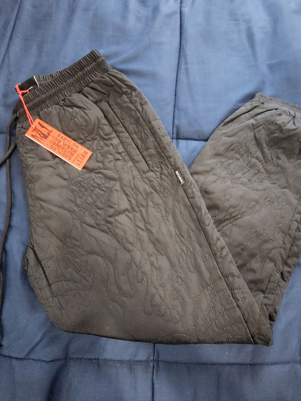 🔥 BRAND NEW Babylon LA Quilted Flame Track Pants 🔥 - Picture 12 of 12